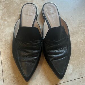 Stuart Weitzman Flat Black Mules